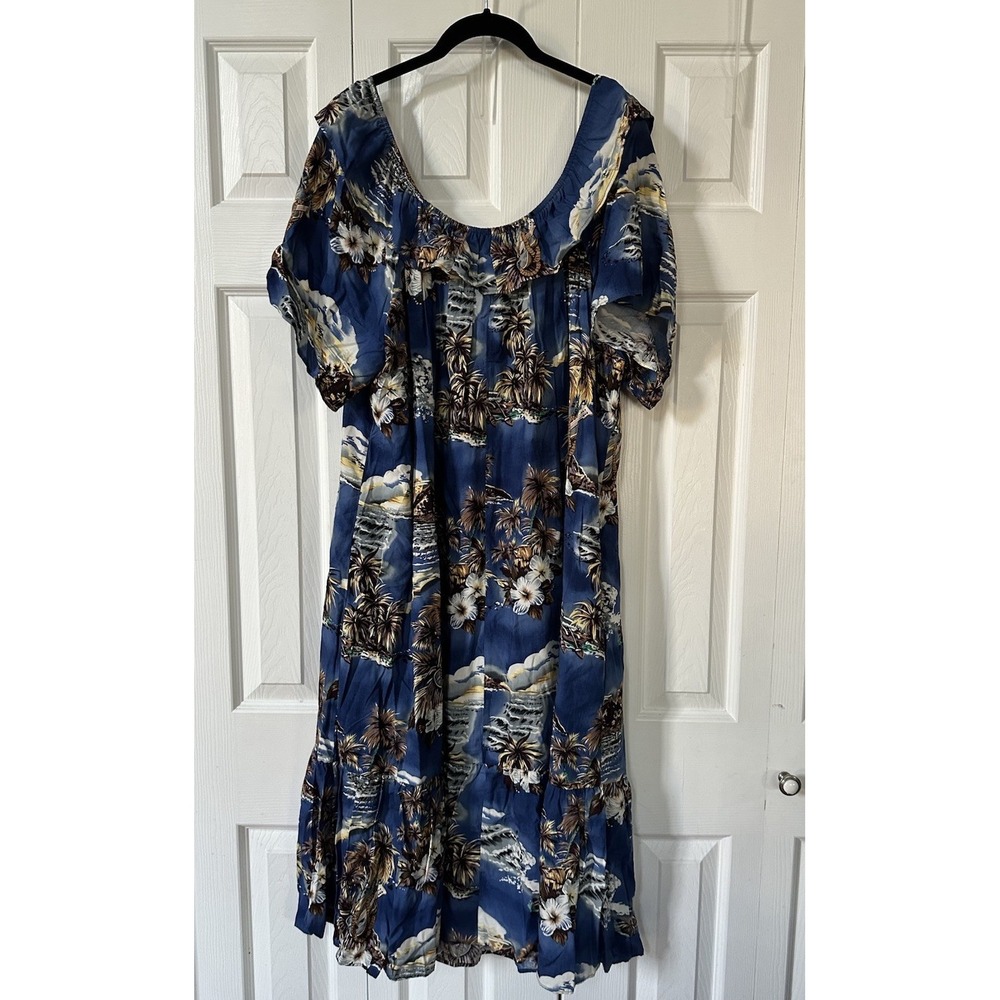 Vintage Hilo Hattie Muumuu Dress Women's 2XL Hawaiian Tropical Floral Aloha Mumu